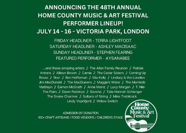 Home County Music & Art Festival Performance Lineup Announced!
